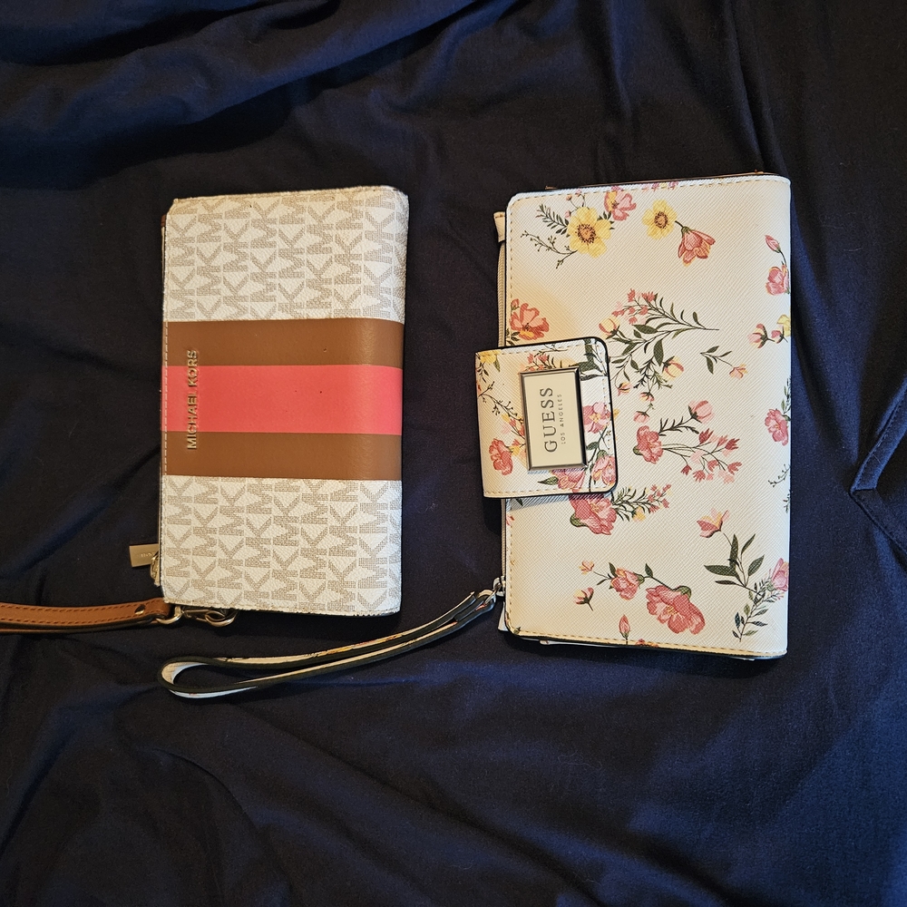 Guess Floral Wallet and MK Monogram Wristlet